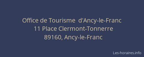 Office de Tourisme  d'Ancy-le-Franc