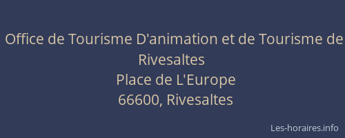 Office de Tourisme D'animation et de Tourisme de Rivesaltes