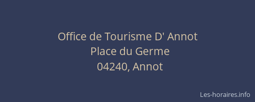 Office de Tourisme D' Annot