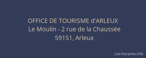 OFFICE DE TOURISME d'ARLEUX