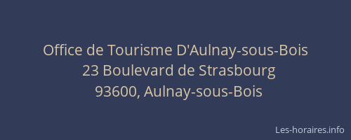 Office de Tourisme D'Aulnay-sous-Bois