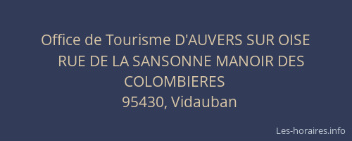 Office de Tourisme D'AUVERS SUR OISE