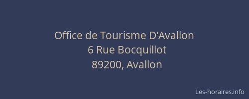 Office de Tourisme D'Avallon