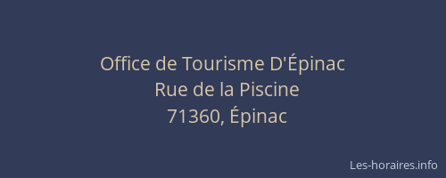 Office de Tourisme D'Épinac