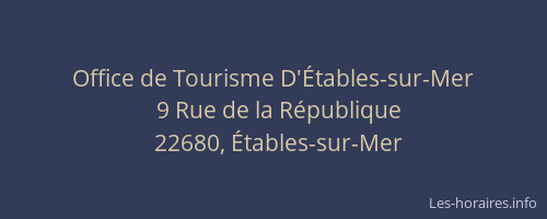Office de Tourisme D'Étables-sur-Mer