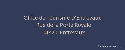 Office de Tourisme D'Entrevaux