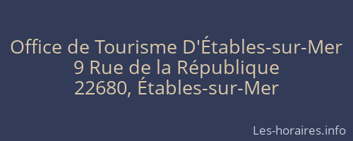 Office de Tourisme D'Étables-sur-Mer