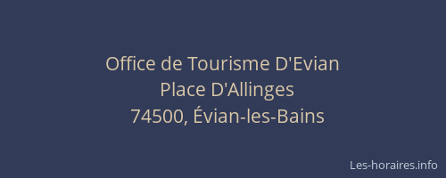 Office de Tourisme D'Evian