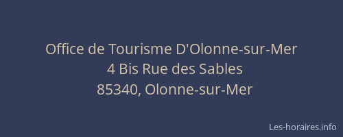 Office de Tourisme D'Olonne-sur-Mer