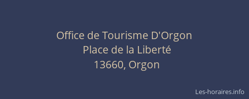 Office de Tourisme D'Orgon