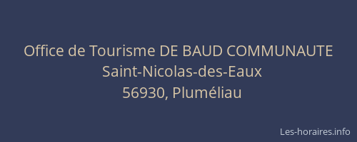 Office de Tourisme DE BAUD COMMUNAUTE