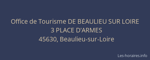 Office de Tourisme DE BEAULIEU SUR LOIRE