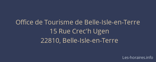 Office de Tourisme de Belle-Isle-en-Terre