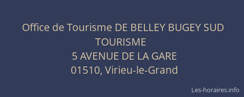 Office de Tourisme DE BELLEY BUGEY SUD TOURISME
