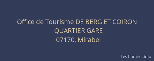 Office de Tourisme DE BERG ET COIRON