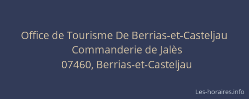 Office de Tourisme De Berrias-et-Casteljau