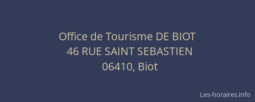 Office de Tourisme DE BIOT