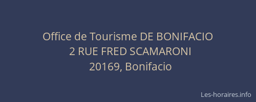 Office de Tourisme DE BONIFACIO