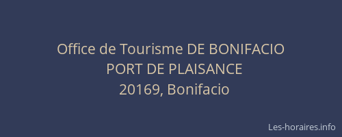 Office de Tourisme DE BONIFACIO