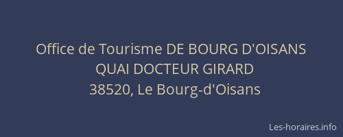 Office de Tourisme DE BOURG D'OISANS