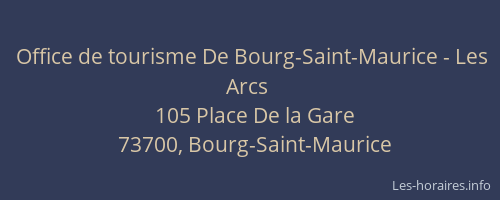 office de tourisme bourg saint maurice