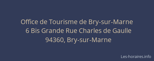 Office de Tourisme de Bry-sur-Marne