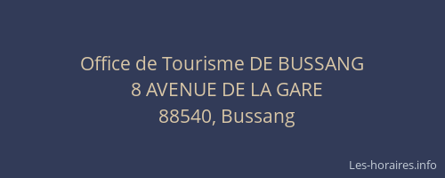 Office de Tourisme DE BUSSANG