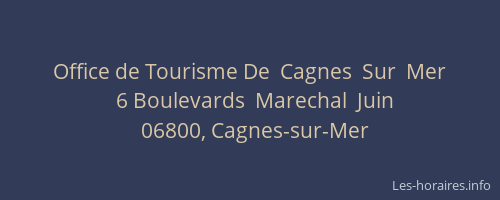 Office de Tourisme De  Cagnes  Sur  Mer