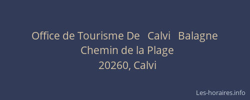 Office de Tourisme De   Calvi   Balagne