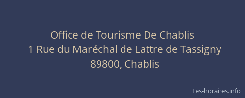 Office de Tourisme De Chablis