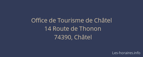 Office de Tourisme de Ch&acirc;tel
