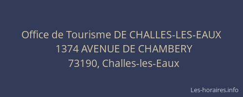 Office de Tourisme DE CHALLES-LES-EAUX