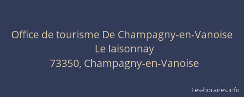 Office de tourisme De Champagny-en-Vanoise