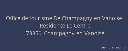 Office de tourisme De Champagny-en-Vanoise