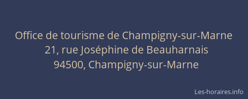 Office de tourisme de Champigny-sur-Marne