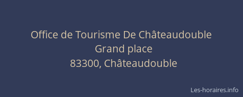 Office de Tourisme De Châteaudouble