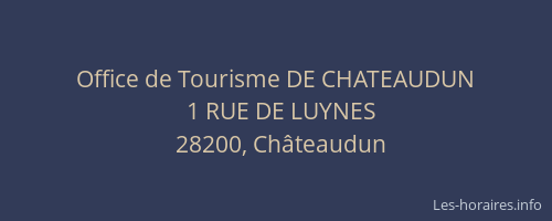 Office de Tourisme DE CHATEAUDUN