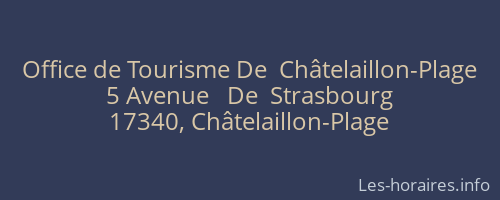 Office de Tourisme De  Châtelaillon-Plage