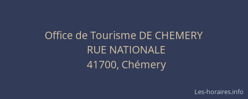 Office de Tourisme DE CHEMERY