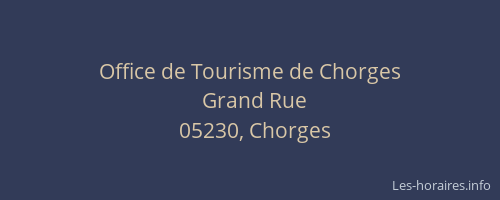Office de Tourisme de Chorges