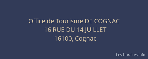 Office de Tourisme DE COGNAC