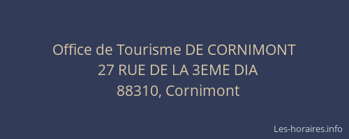 Office de Tourisme DE CORNIMONT