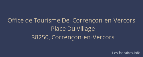 Office de Tourisme De  Corrençon-en-Vercors