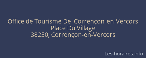 Office de Tourisme De  Corrençon-en-Vercors
