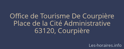 Office de Tourisme De Courpière