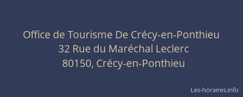 Office de Tourisme De Cr&eacute;cy-en-Ponthieu