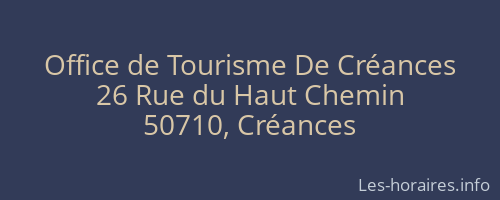 Office de Tourisme De Créances