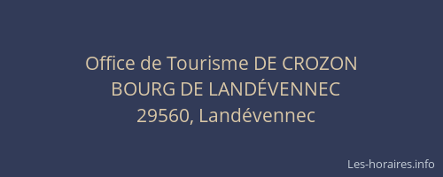 Office de Tourisme DE CROZON