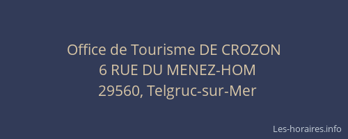 Office de Tourisme DE CROZON