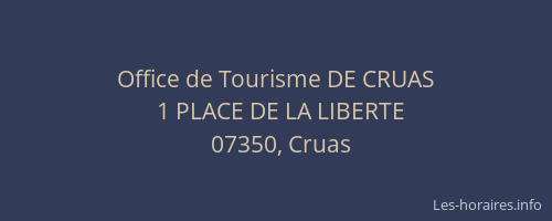 Office de Tourisme DE CRUAS